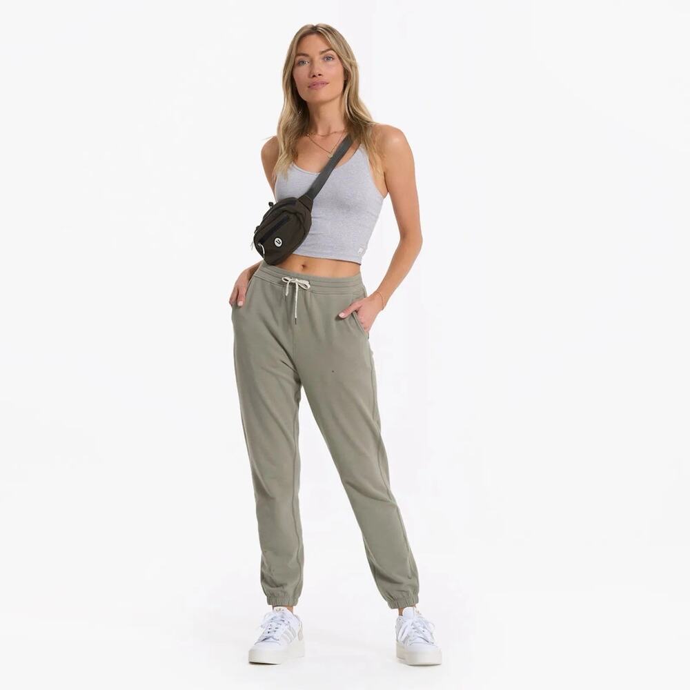 Vuori Halo Essential Jogger Womens Small Green Organic Cotton Lounge Sweatpants